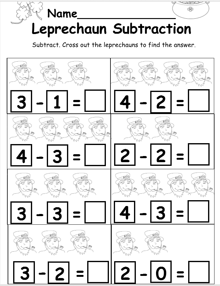 subtraction-to-10-worksheets