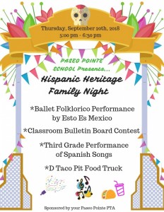 You're Invited to Hispanic Heritage Family Night