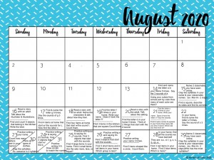 August Home Activities